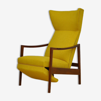 Fauteuil du milieu du siècle avec repose-pieds pliant, années 1960