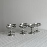 6 coupelles sur pied en inox style Letang Remy