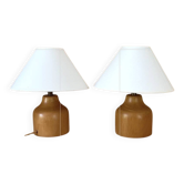 Two Danish lamps, fabric cable 2x2M, 2 cotton shades.