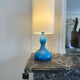 Lampe vintage en céramique bleue style année 70  trés décorative