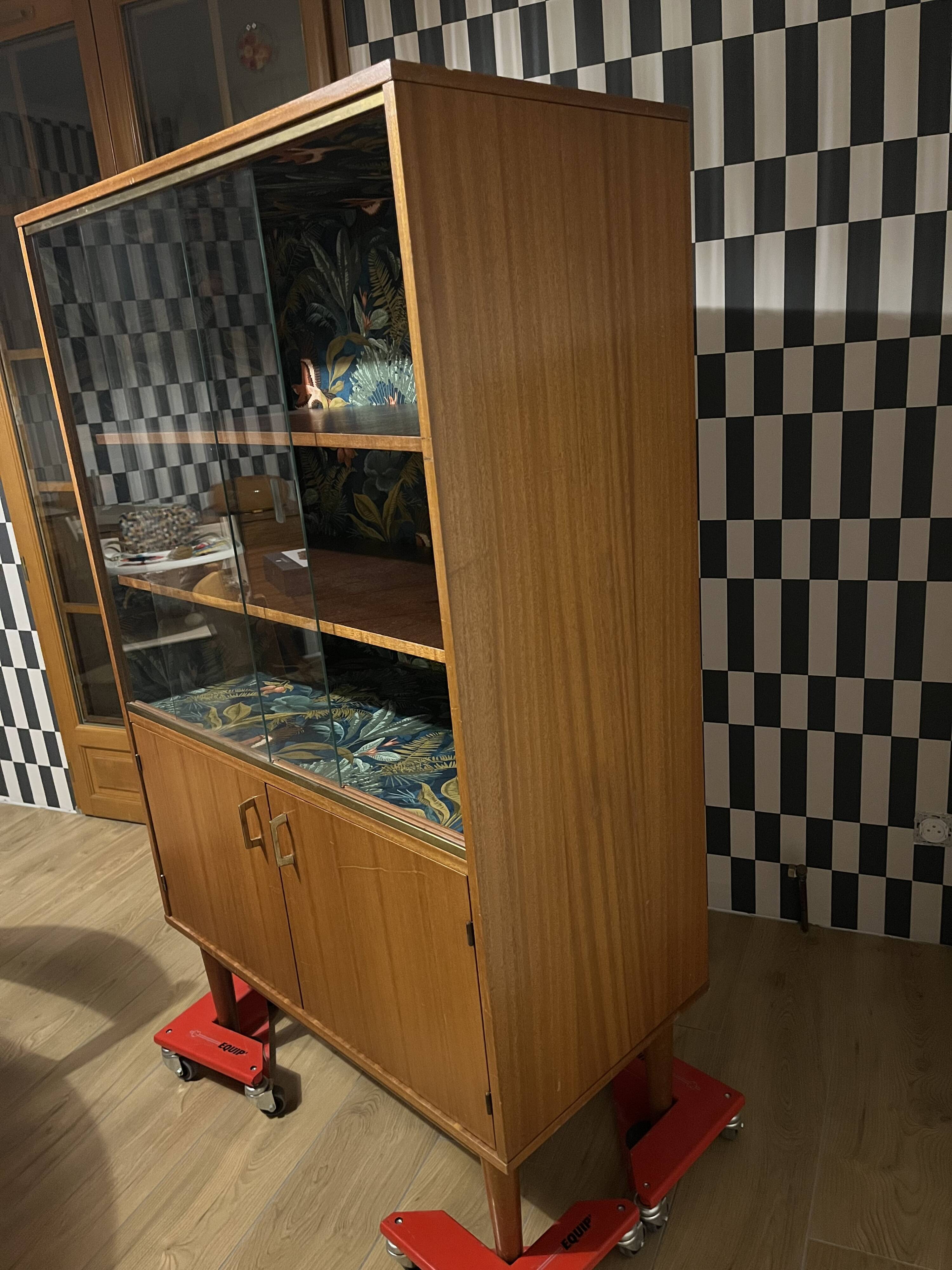 Meuble bibliothèque vitrine Unifa années 1960