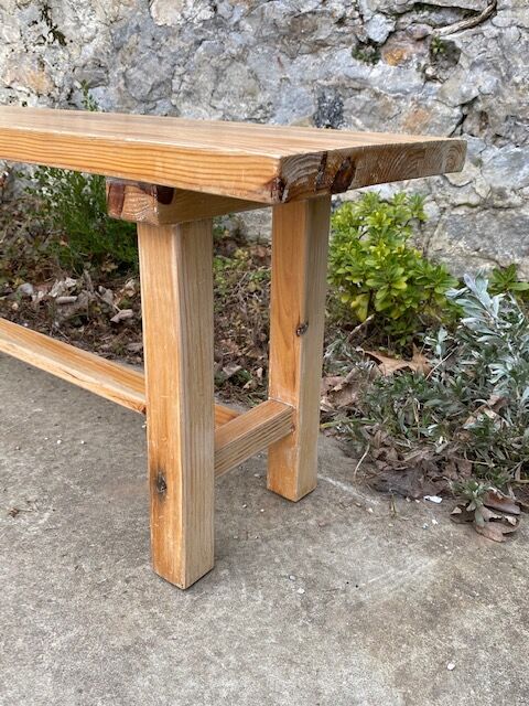 Solid wood farm bench