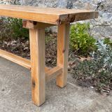 Solid wood farm bench