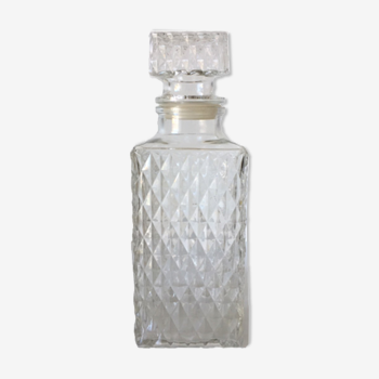 Decanter whiskey in glass from the 60/70 - diamonds patterns