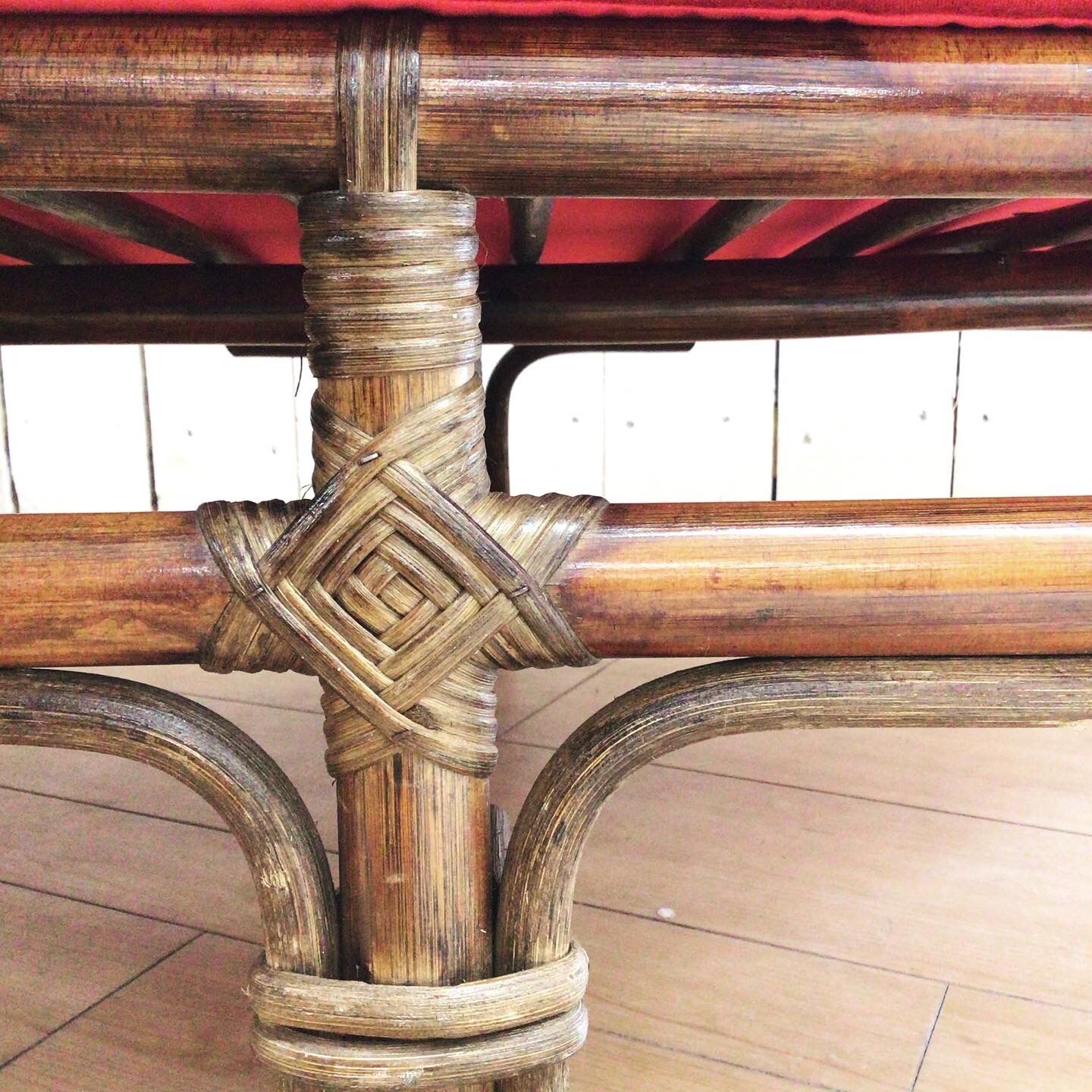 Art Deco rattan bench