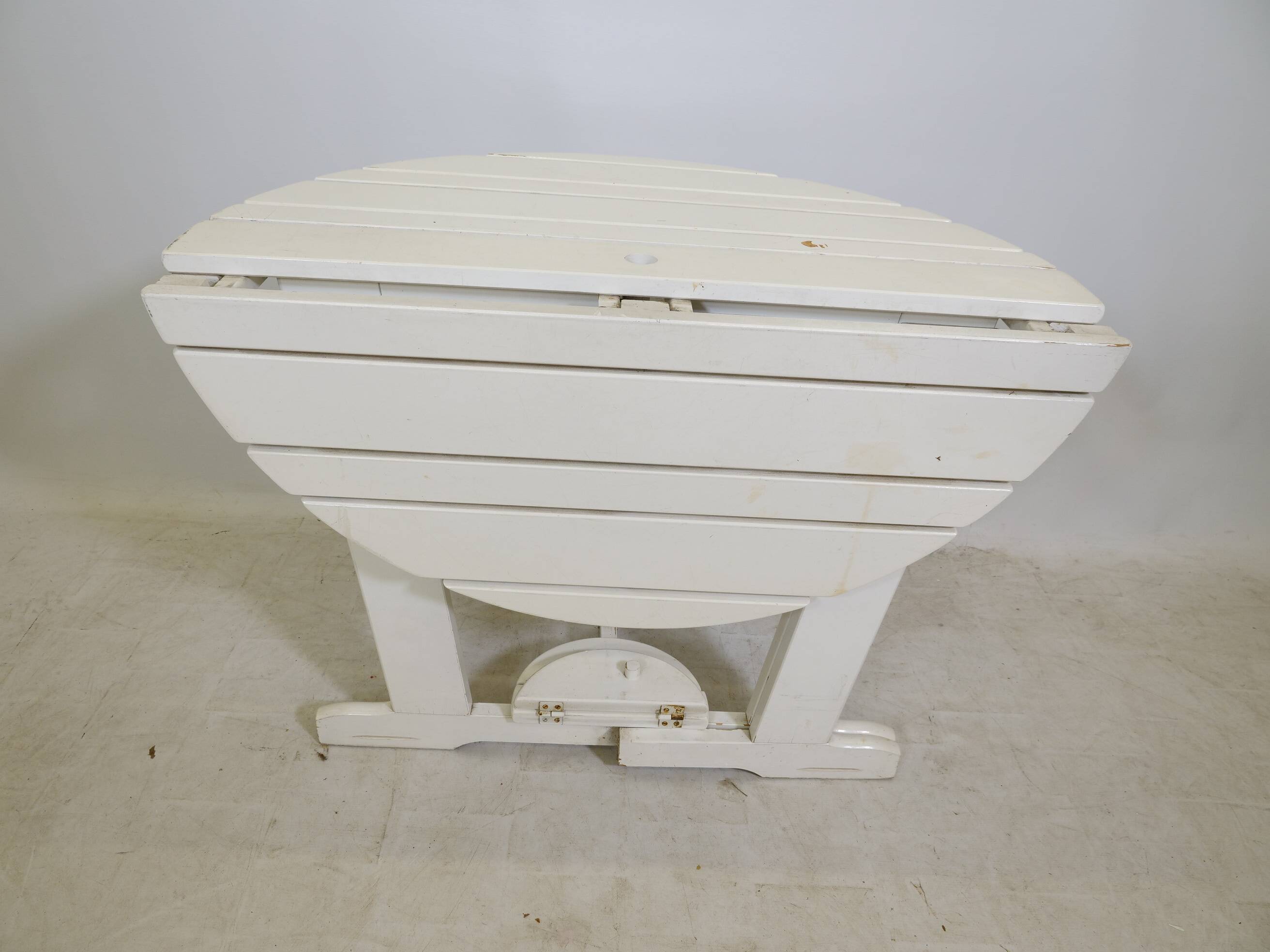 Vintage garden folding table in wood by Triconfort Model Riviera, 1970s