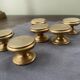 6 antique bronze handle buttons