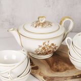 Porcelain tea service by Théodore Haviland, gilded patterns.