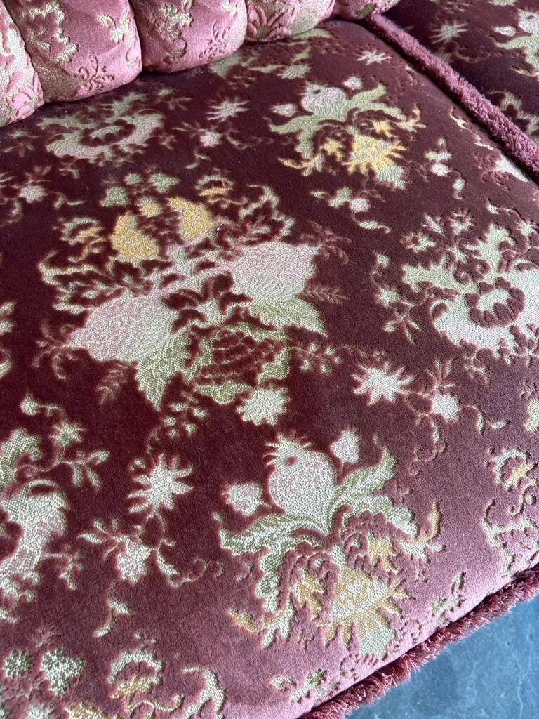 Canapé baroque vintage rose deux places / sofa / fauteuil