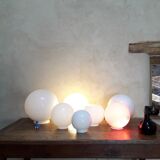 Open globe 20cm in old white glass for suspension lamp