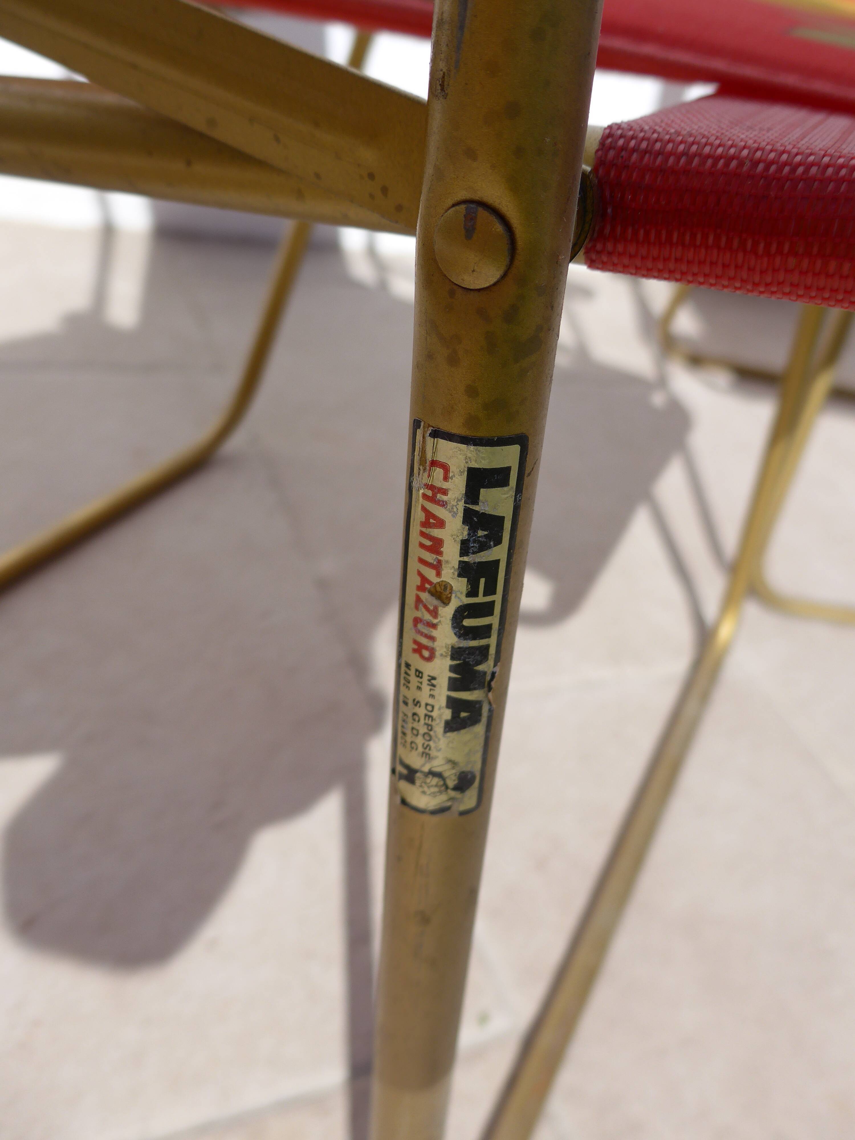 lot of 2 lafuma folding armchairs