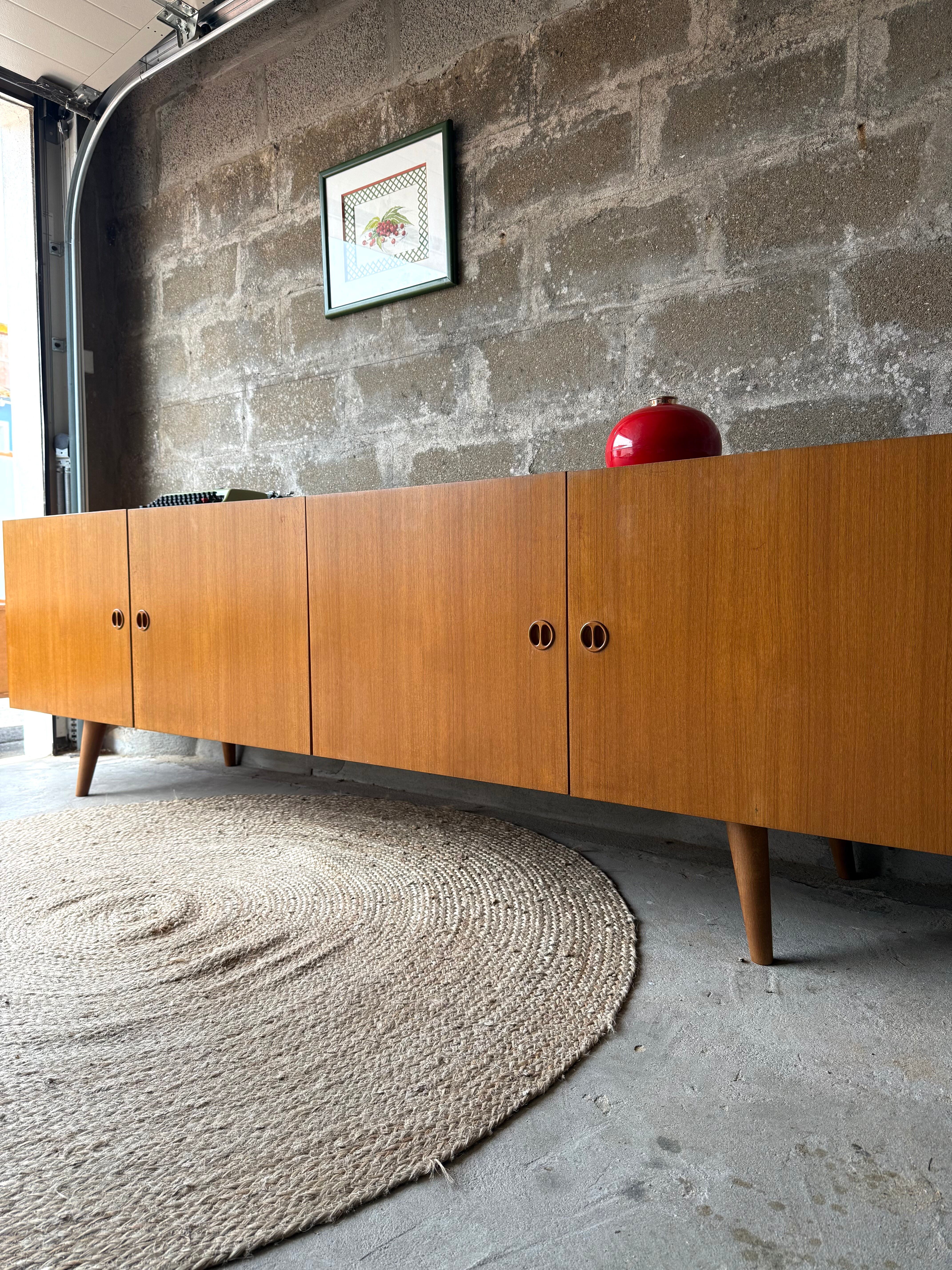 Vintage Scandinavian teak sideboard, 1970.