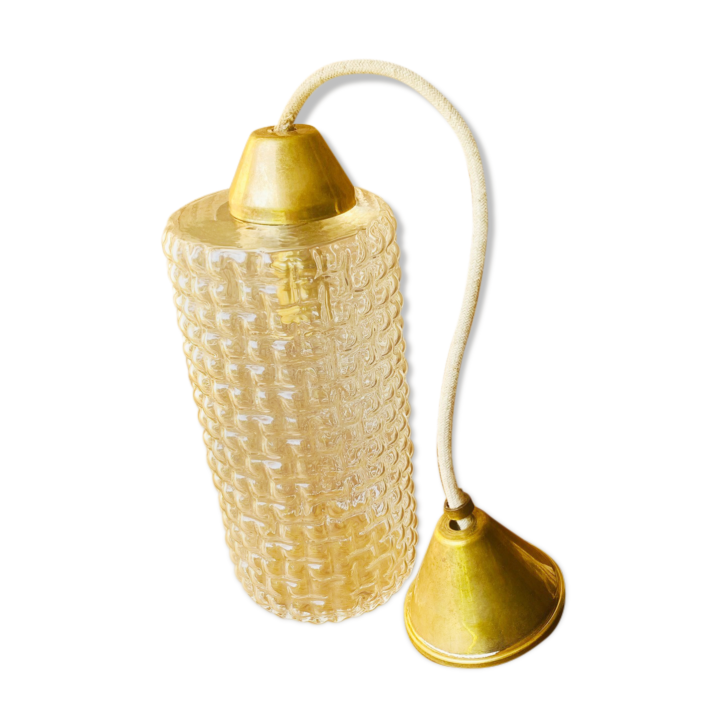 Glass and brass suspension.