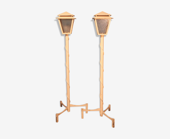 Paire de lampadaires "réverbère" 1950