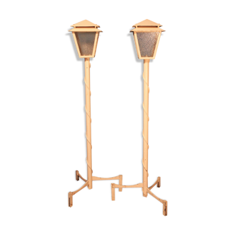 Paire de lampadaires "réverbère" 1950