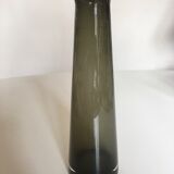 Scandinavian mid century vase in khaki grey glass