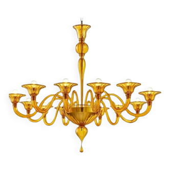 Italian Contemporary Modern Elegant "Rigadin" Murano Glass Chandelier