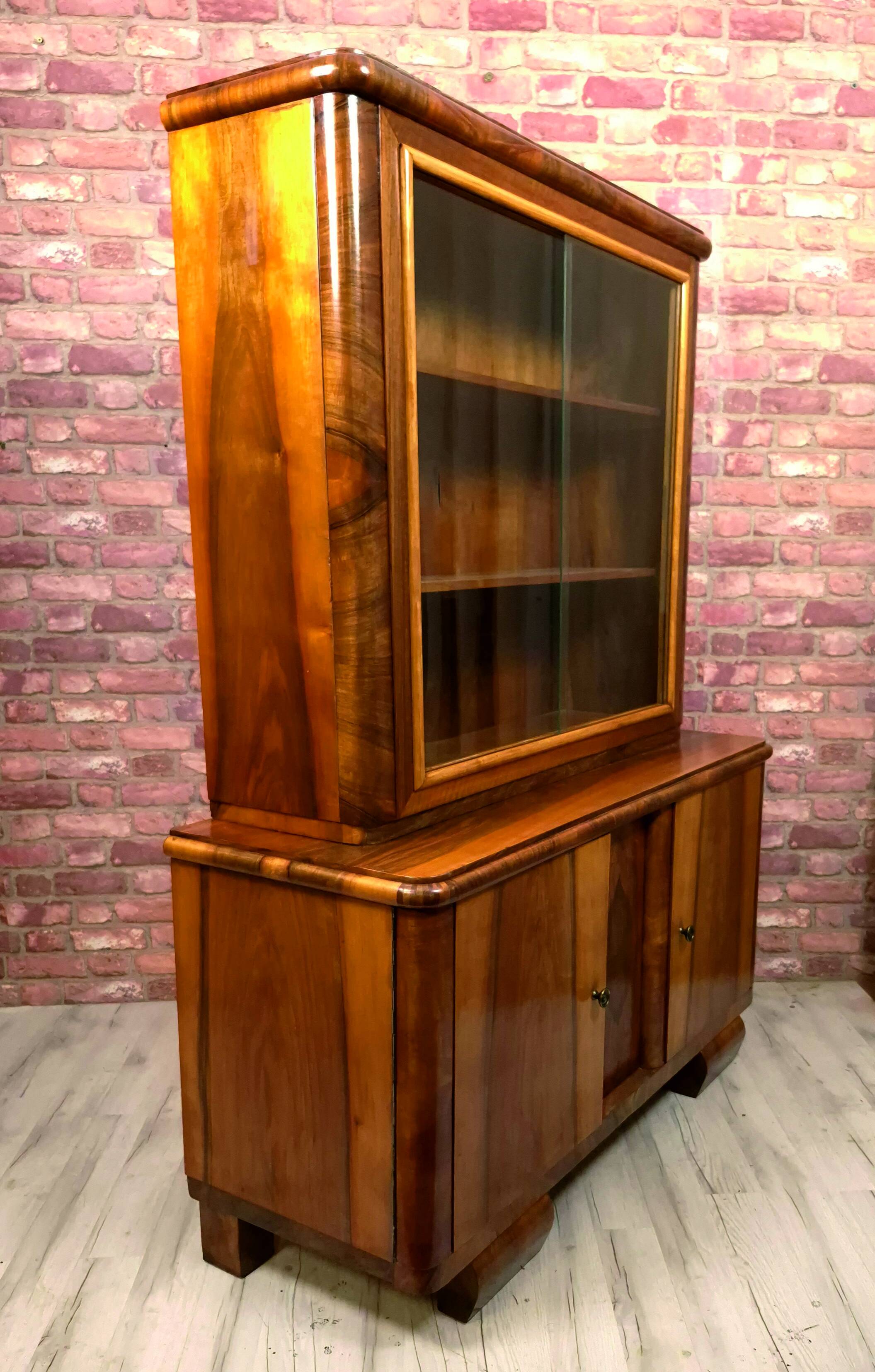 Renovated art deco display cabinet - credenz, 1930s