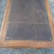 Old flat desk with brown leather top