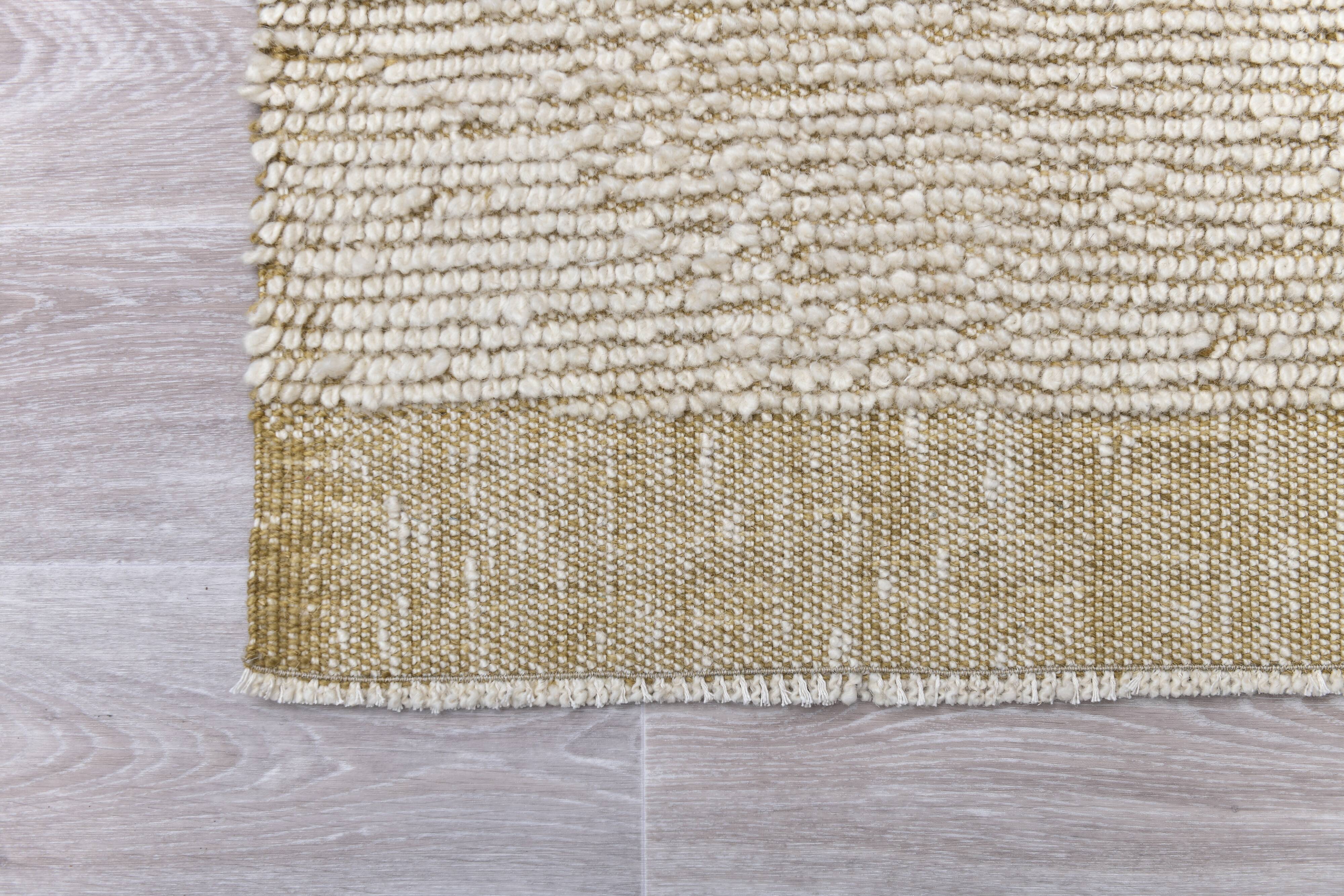 Green Beige Wool Turkish Area Rug 209x292Cm SK 242139