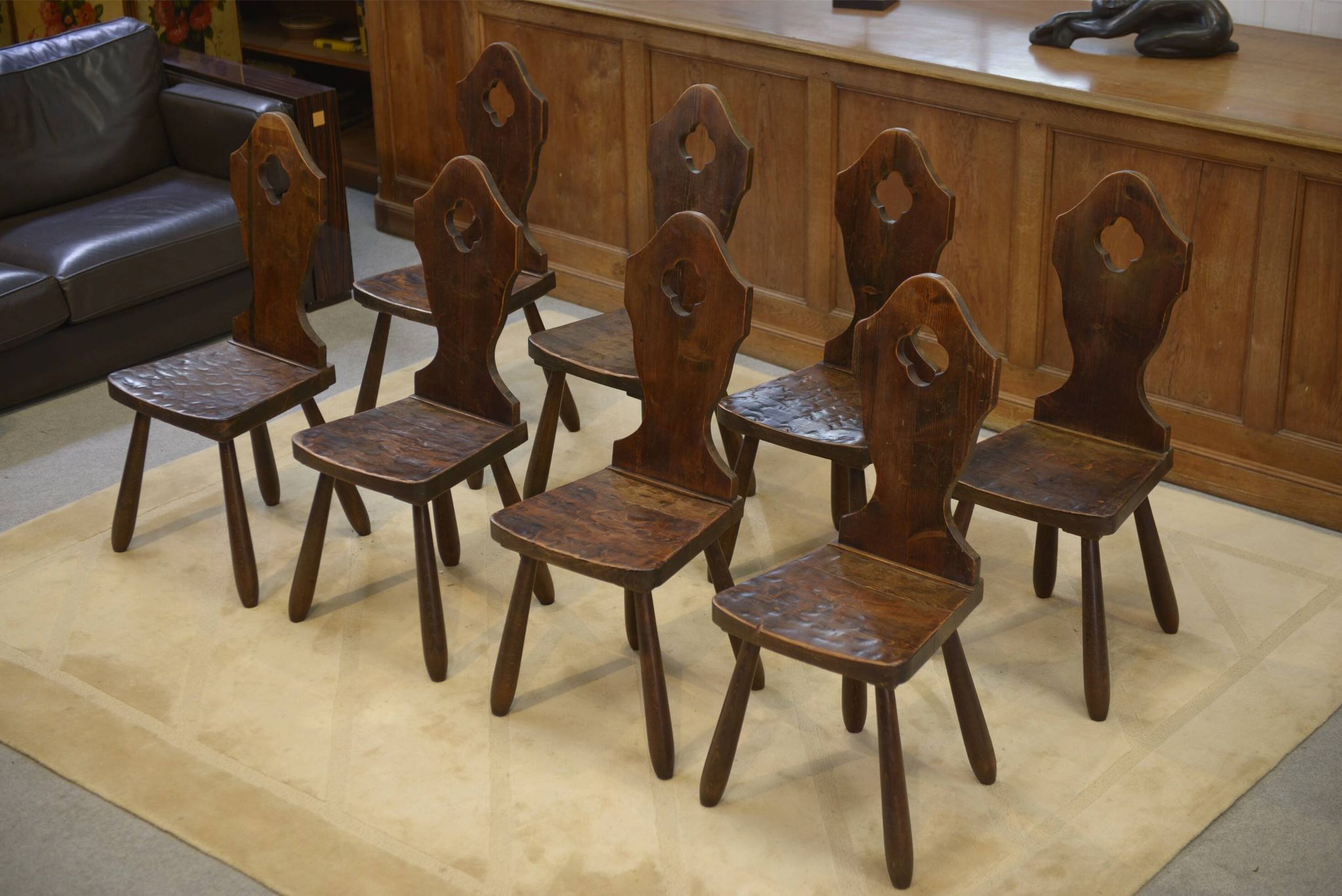 Set of 8 monastery chairs 1950s