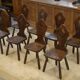 Ensemble de 8 chaises monastère 1950’s