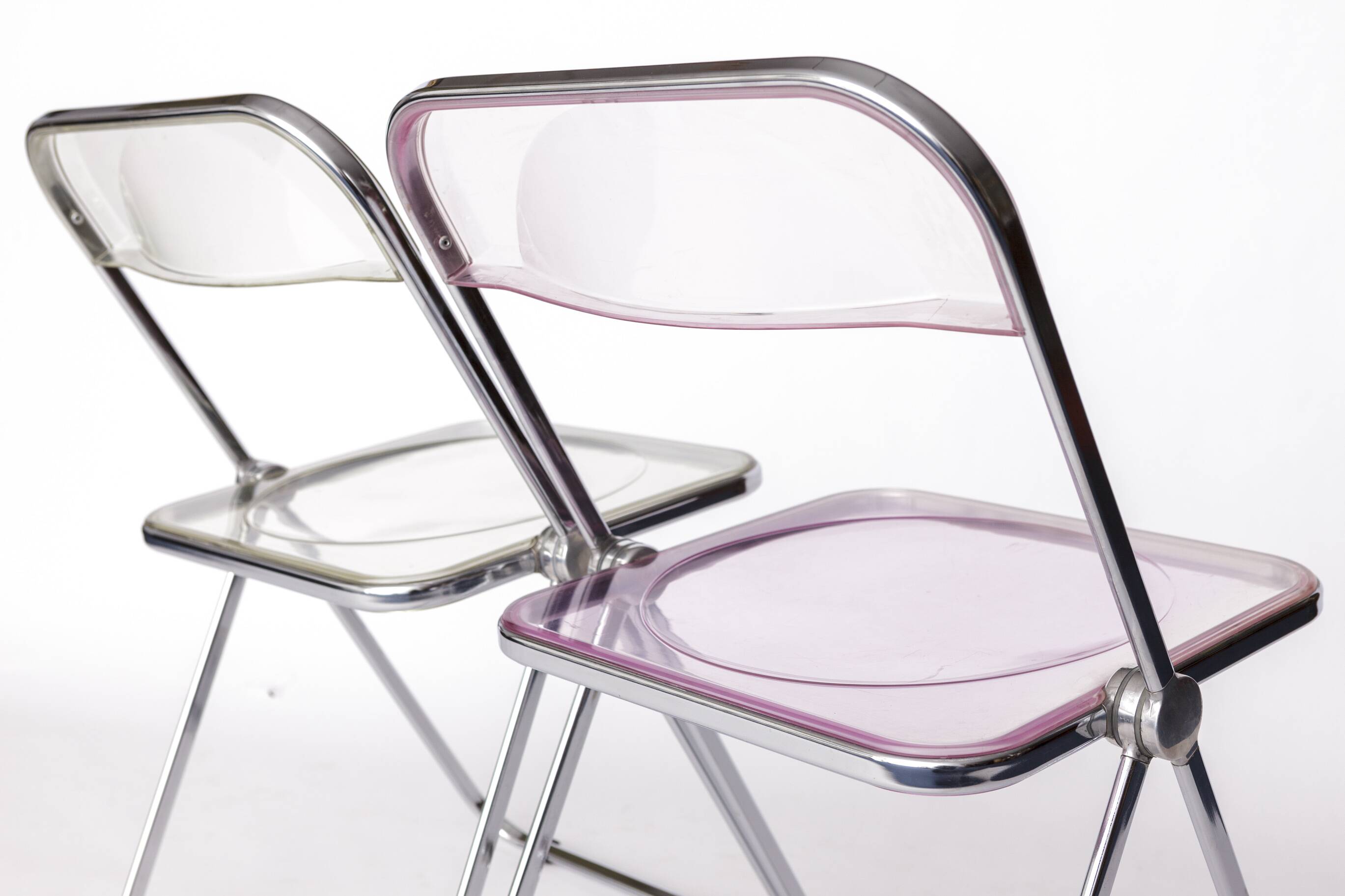 Pair of Vintage Castelli Plia Folding Chairs, 1970s Italy, Original Design