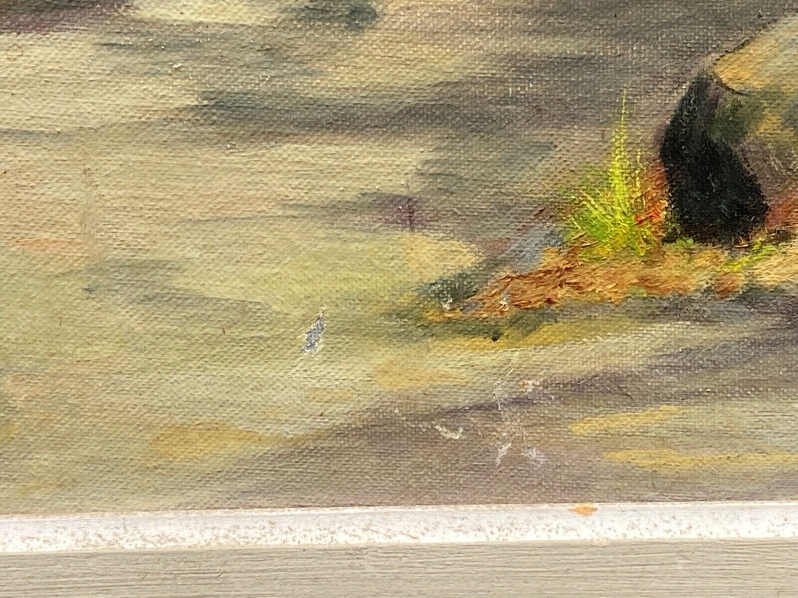 Huile sur carton par alice warder xxe sous bois
