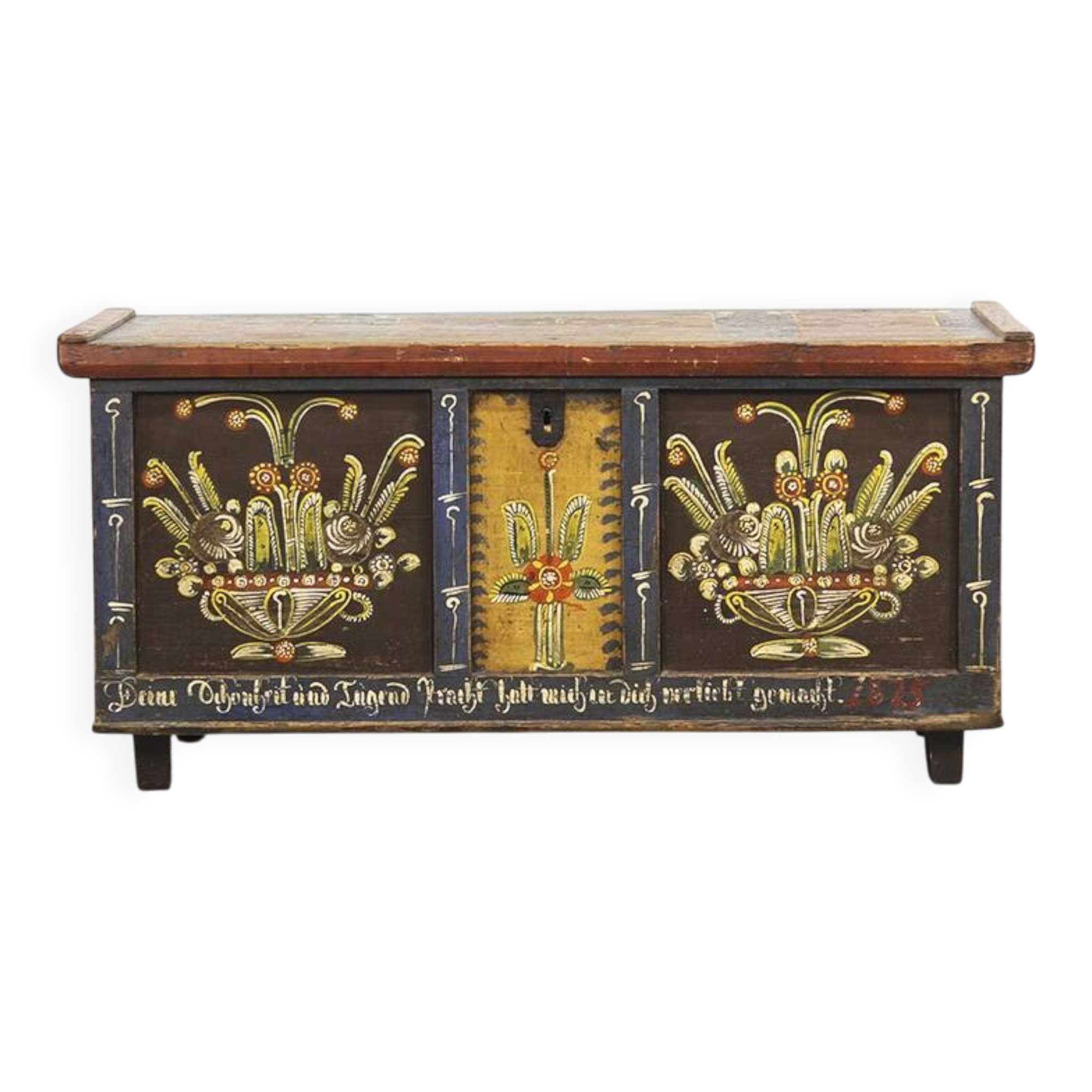 Painted Folk Art Bridal Chest 1825