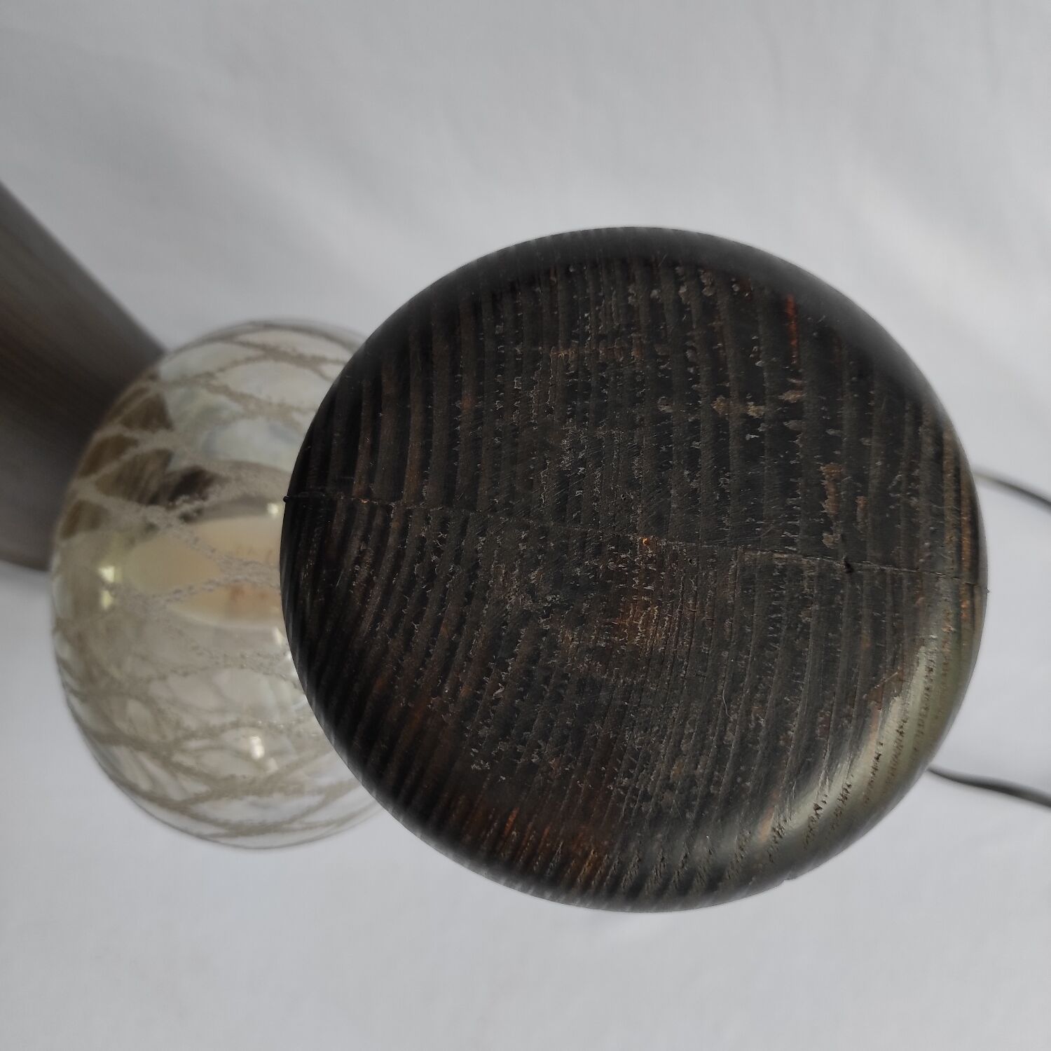 Pair of vintage solid wood lamps