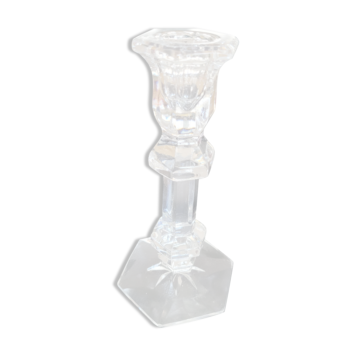 Old molded glass candle holder