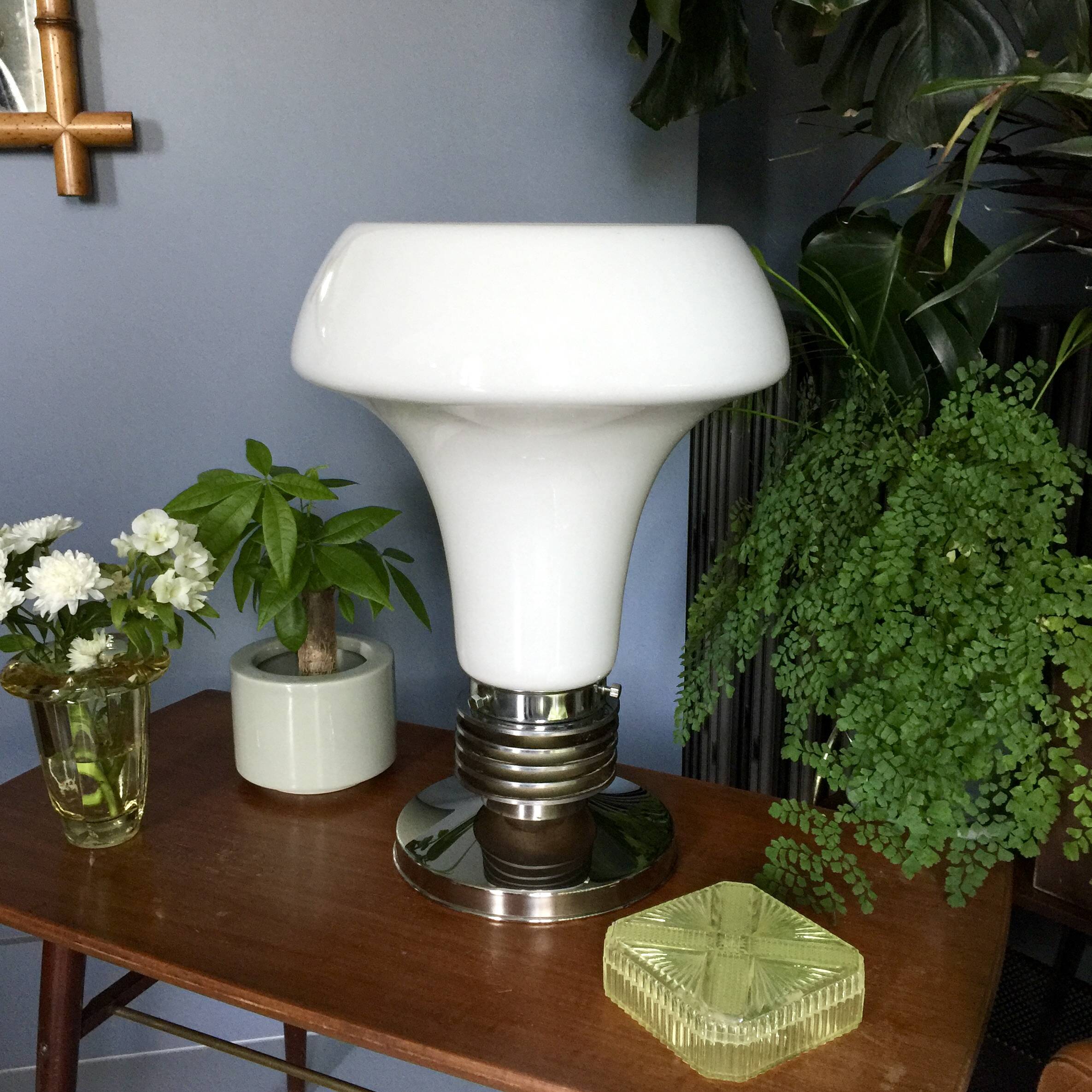 Large Murano glass and chrome lamp