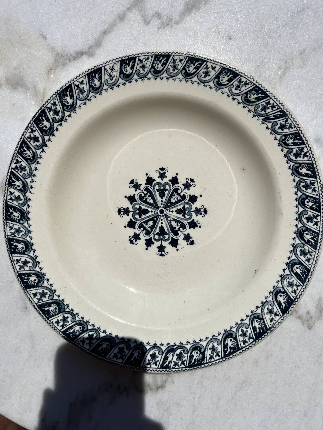 Vintage deep plate in Salins ironstone