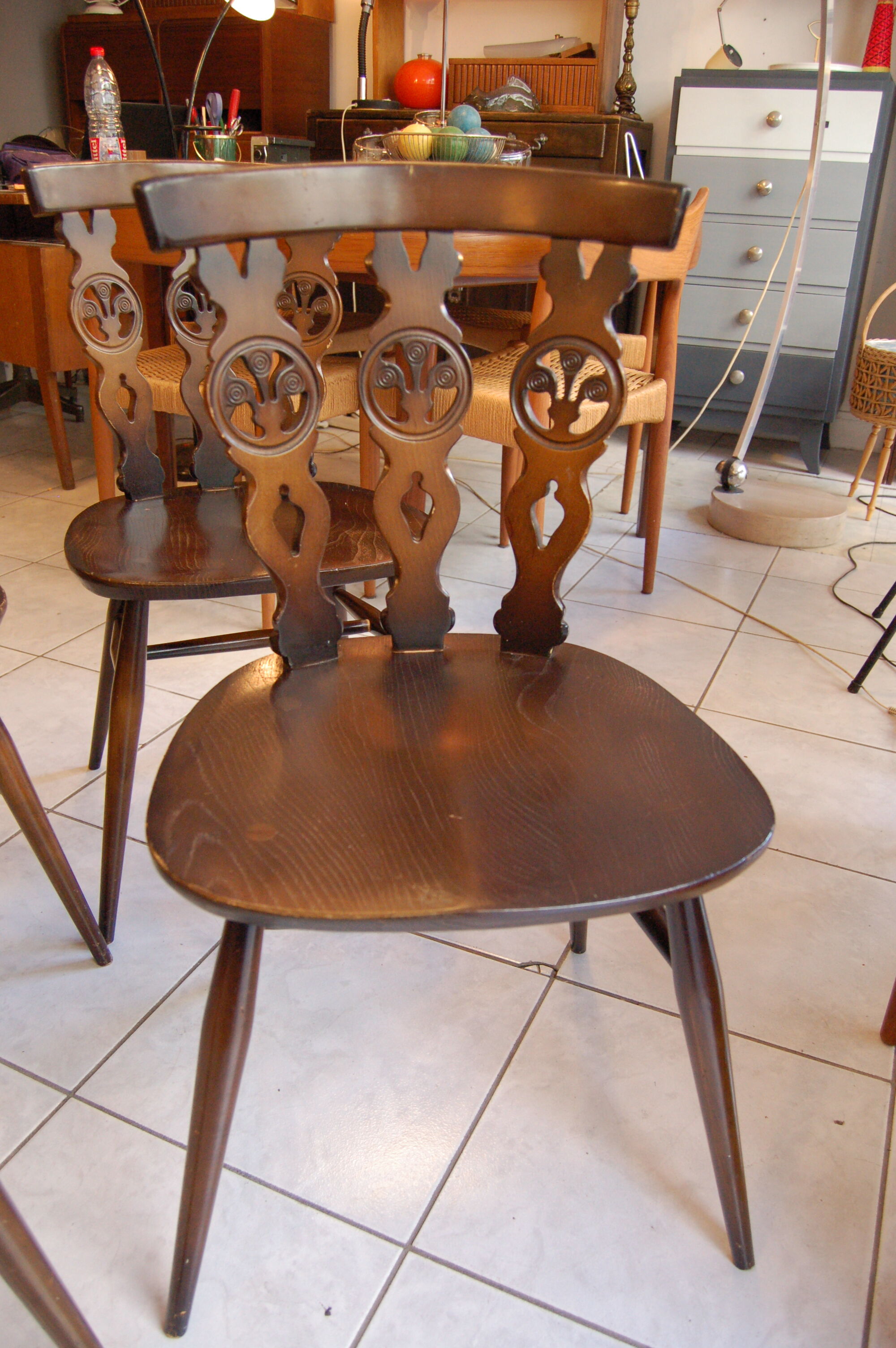 Set of 4 chairs Lucian Ercolani for Ercol Windsor of the 1960s mod.375