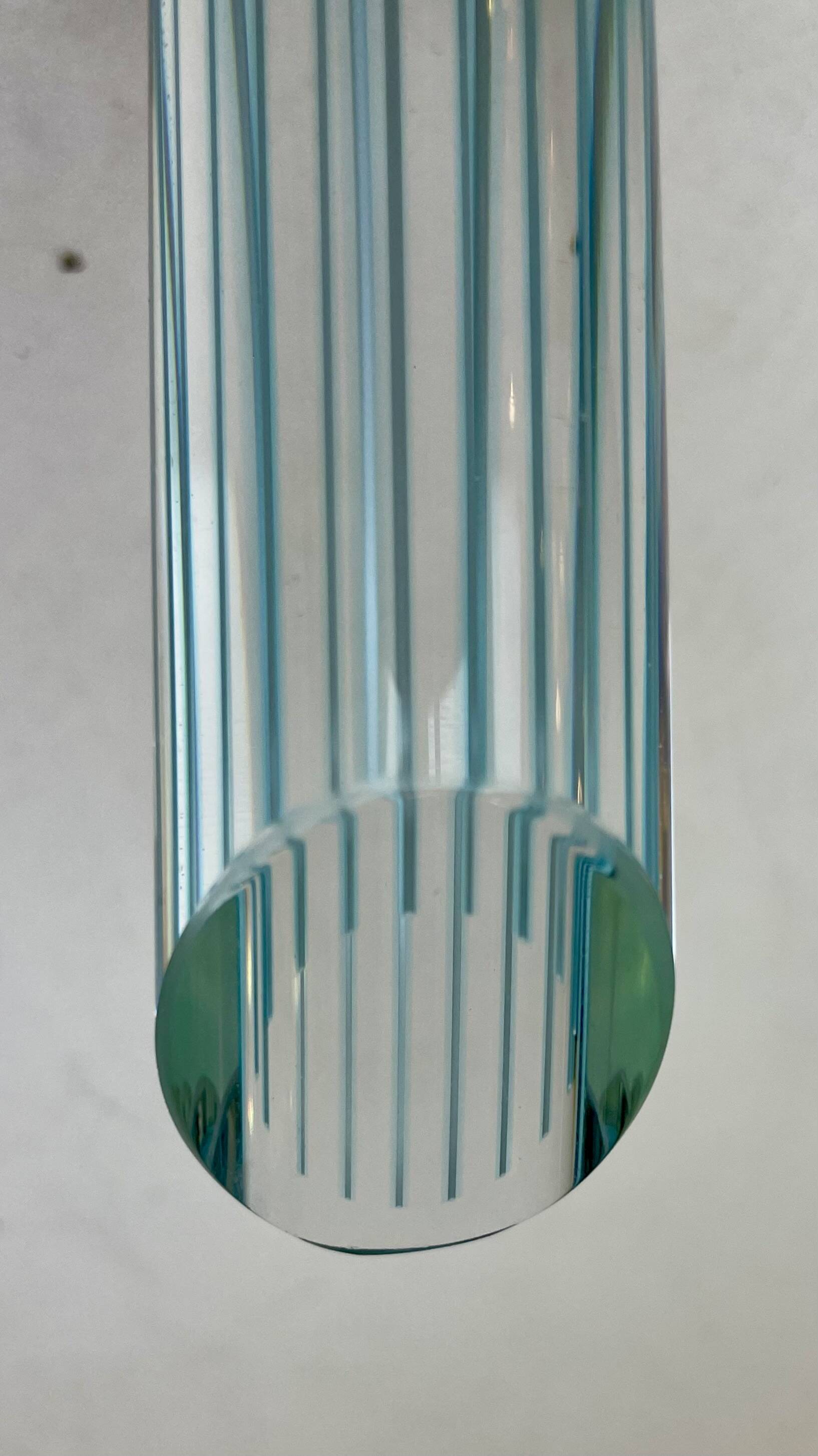 Lampe de plafond striée Murano, années 1980