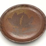 Set of 2 plates in pyrite stoneware with floral decoration h. siegfried, souffle