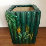 Cache pot barbotine Orchies forme bambou vintage