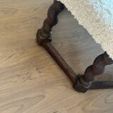 Tabouret de ferme danois moderne brutaliste des années 30 en chêne et laine