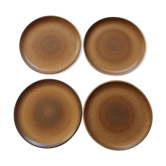 4 flat plates in Longchamp stoneware