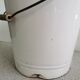 Set of 4 Vintage White Enamel Bucket Planter: 1970s EMO Celje Yugoslavia