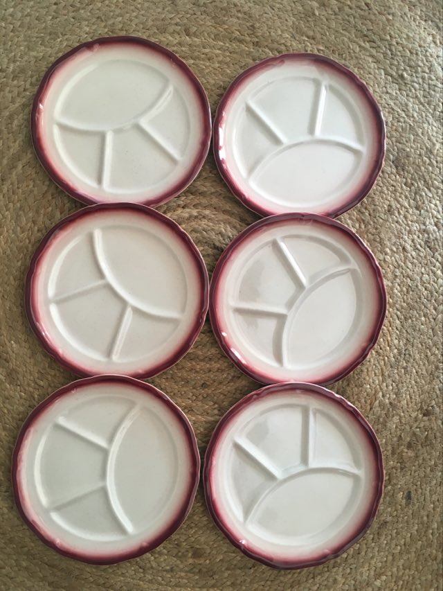 Vintage fondue plates Saint Amand