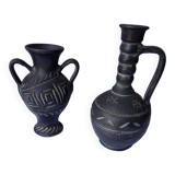 Set of 2 stoneware vases