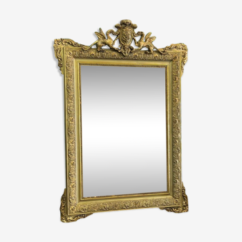 Ancien miroir Napoléon III a décor de griffon