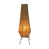 Table lamp in metal and raffia, 50s design