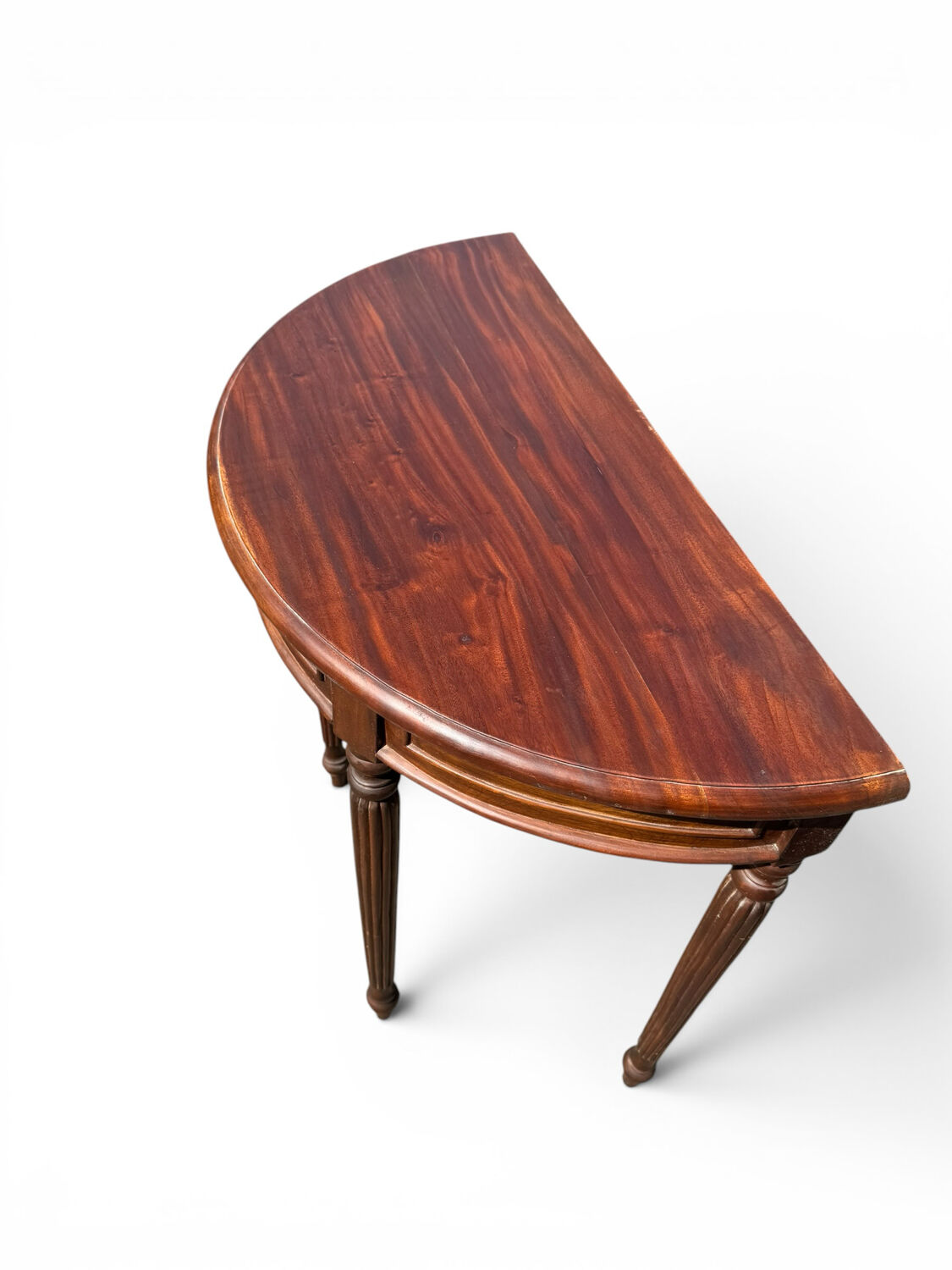 Small demi-lune console – solid mahogany – Louis XVI style