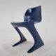 Midcentury Blue Kangaroo Chair Designed by Ernst Moeckl, Germany, 1960s