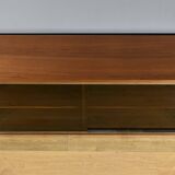 Long Glass Bookcase in Walnut, Rozaffy Style – 1960