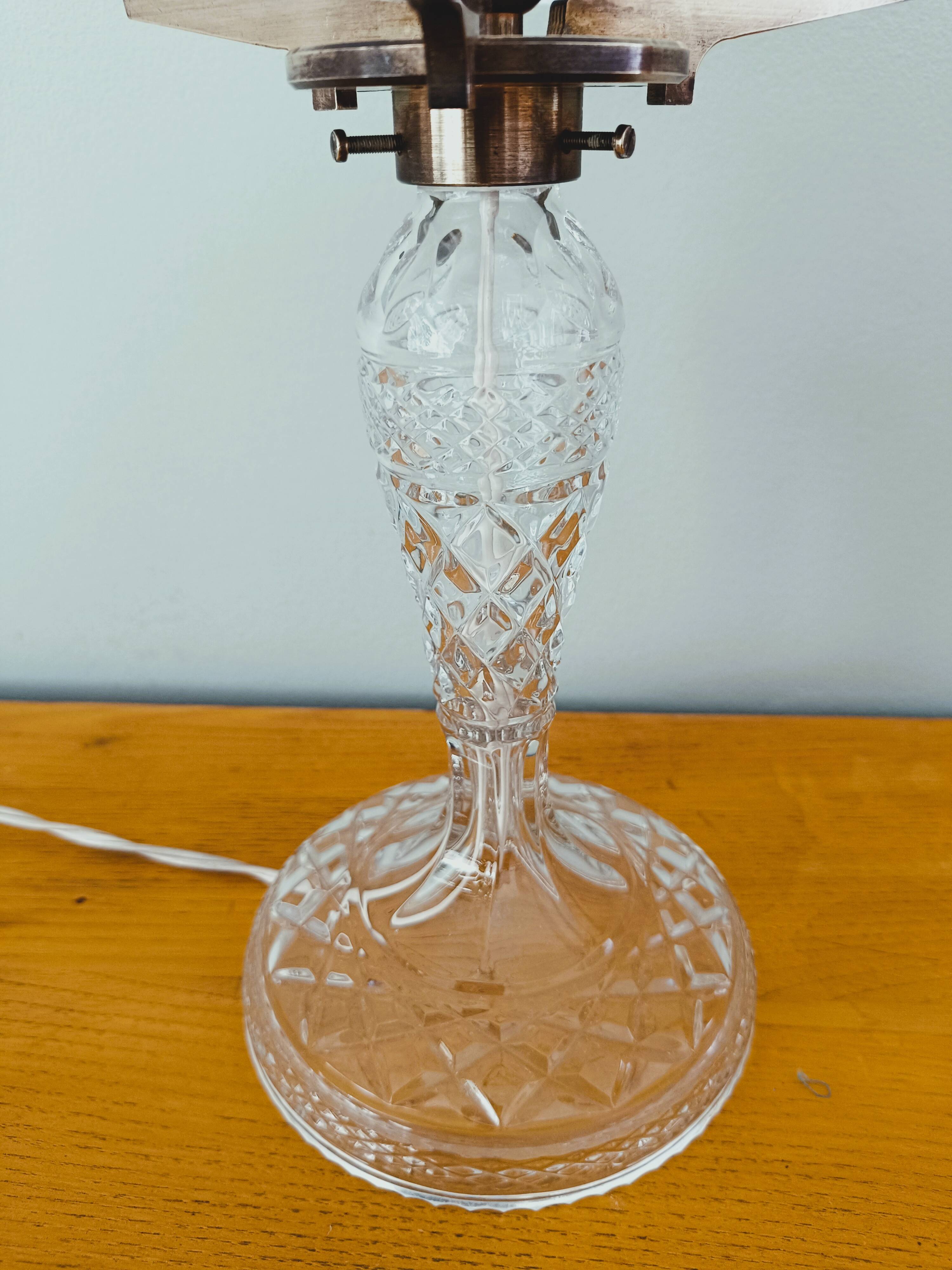 Cut glass lamp dating from the 1930s