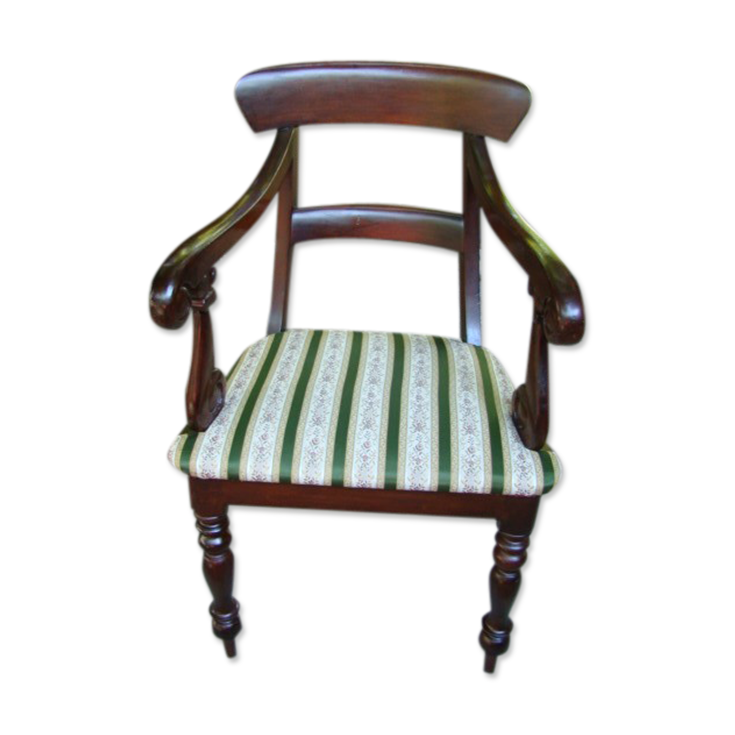 Ancient English mahogany armchair