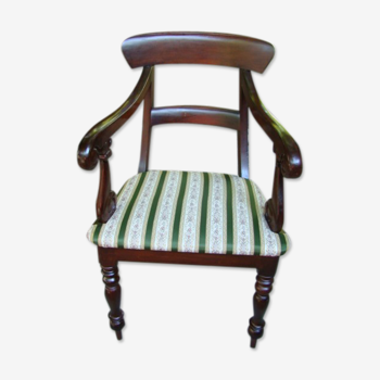 Ancient English mahogany armchair